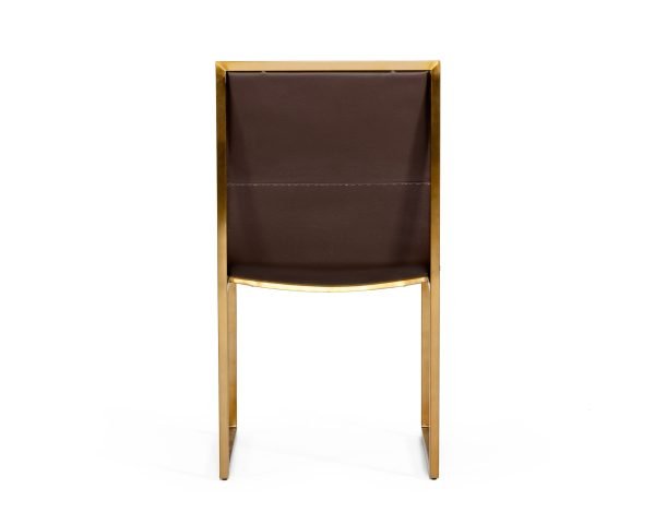 Modrest Dalton - Modern Brown Leatherette Dining Chair (Set of 2) - Image 5