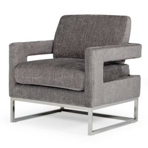 Modrest Edna - Modern Dark Grey Fabric Accent Chair