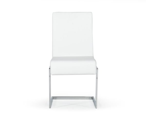Modrest Batavia - Modern White & Stainless Steel Dining Chair (Set of 2) - Image 3