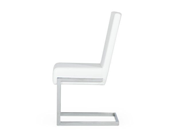 Modrest Batavia - Modern White & Stainless Steel Dining Chair (Set of 2) - Image 4