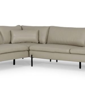 Divani Casa Sherry - Modern Grey Leather Left Facing Sectional Sofa