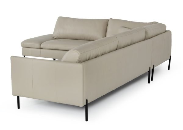 Divani Casa Sherry - Modern Grey Leather Left Facing Sectional Sofa - Image 5