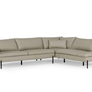 Divani Casa Sherry - Modern Grey Leather Right Facing Sectional Sofa
