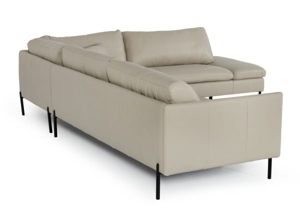 Divani Casa Sherry - Modern Grey Leather Right Facing Sectional Sofa - Image 5