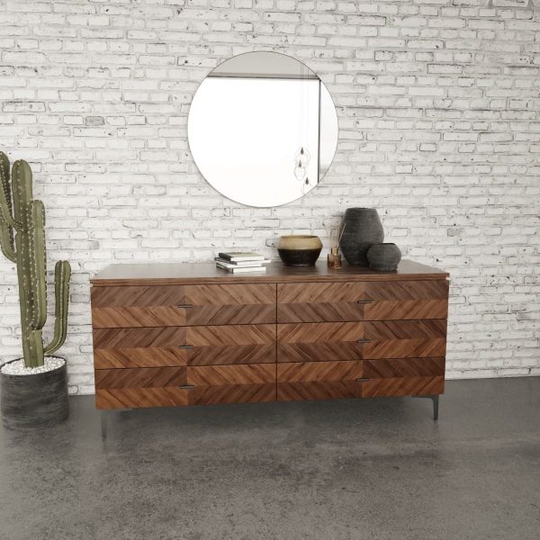 Modrest Paula - Mid-Century Round Walnut Mirror - Image 2