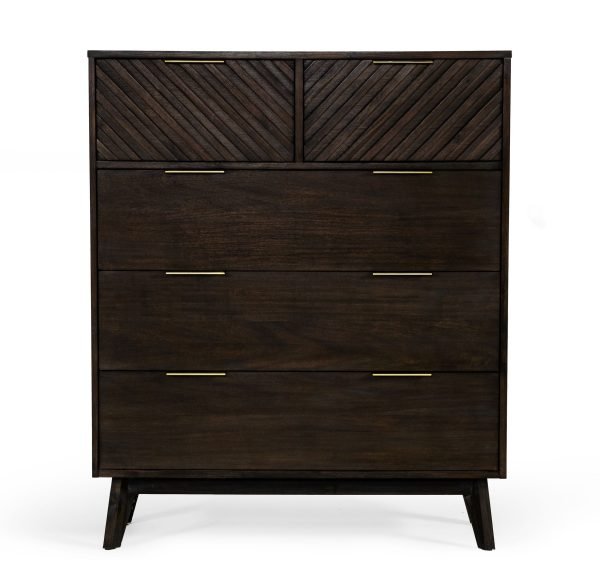 Modrest Daisy Mid-Century Dark Acacia Chest - Image 4