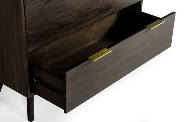 Modrest Daisy Mid-Century Dark Acacia Chest - Image 5