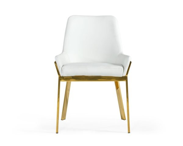 Modrest Ganon - Modern White & Gold Dining Chair - Image 5