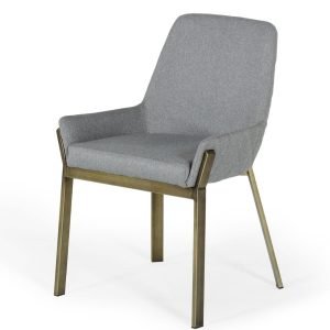 Modrest Ganon - Modern Grey & Antique Brass Dining Chair