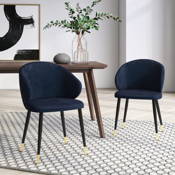 Modrest Elon - Modern Blue Velvet Dining Chair (Set of 2) - Image 5