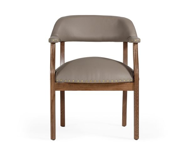 Modrest Canosa Modern Taupe Faux Leather Dining Chair - Image 2