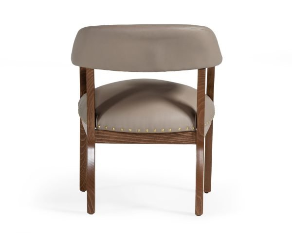 Modrest Canosa Modern Taupe Faux Leather Dining Chair - Image 4