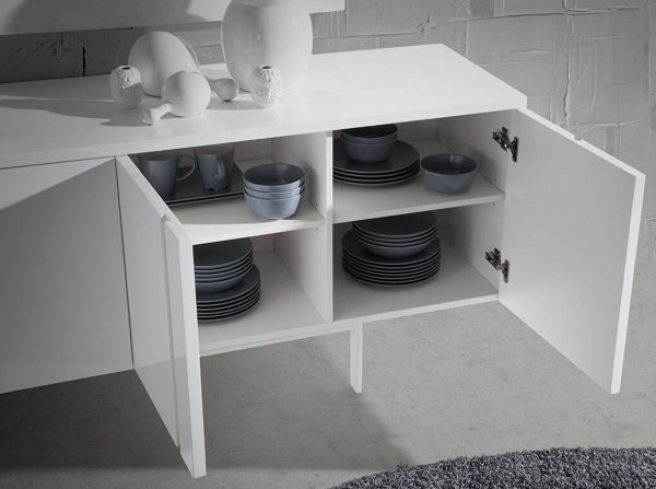 Modrest Mario - Modern White Veneer Buffet - Image 5