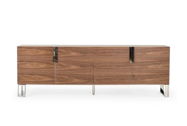 Modrest Gilroy - Modern Walnut & Stainless Steel Buffet