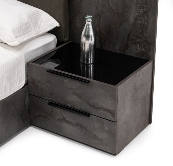 Nova Domus Ferrara - Modern Volcano Oxide Grey Nightstand - Image 3