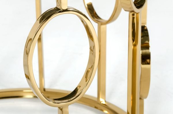 Modrest Filbert - Modern Smoked Glass & Champagne Gold Dining Table - Image 4