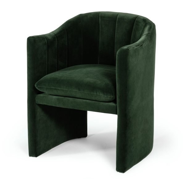 Modrest Danube - Modern Jade Green Fabric Dining Chair