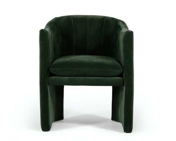 Modrest Danube - Modern Jade Green Fabric Dining Chair - Image 3