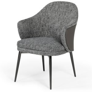 Modrest Cora - Modern Grey Fabric & Leatherette Dining Chair