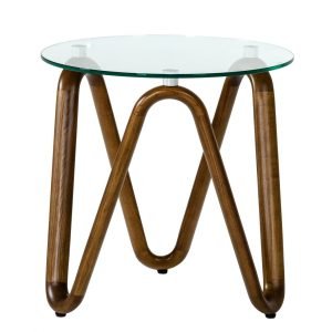 Modrest Lassen - Modern Glass & Walnut End Table