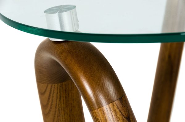 Modrest Lassen - Modern Glass & Walnut End Table - Image 3