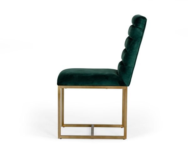 Modrest Barker - Modern Green & Brush Gold Dining Chair (Set of 2) - Image 4