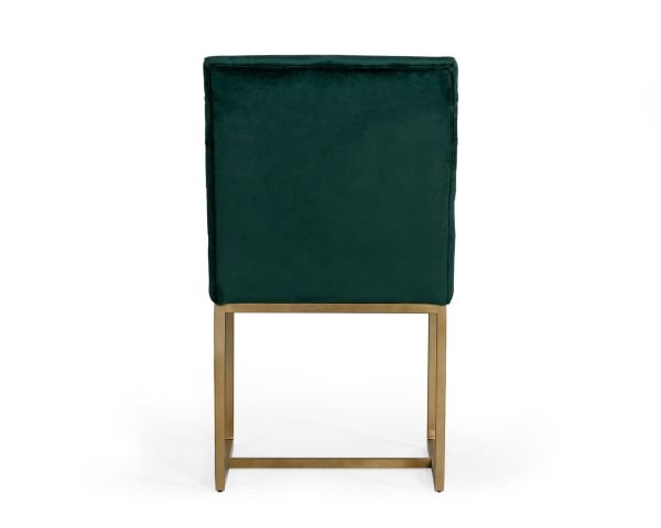 Modrest Barker - Modern Green & Brush Gold Dining Chair (Set of 2) - Image 5