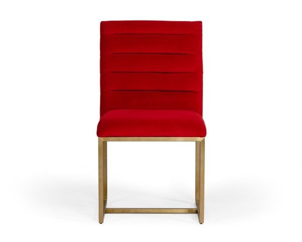 Modrest Barker - Modern Burnt Orange & Brush Gold Dining Chair (Set of 2) - Image 3