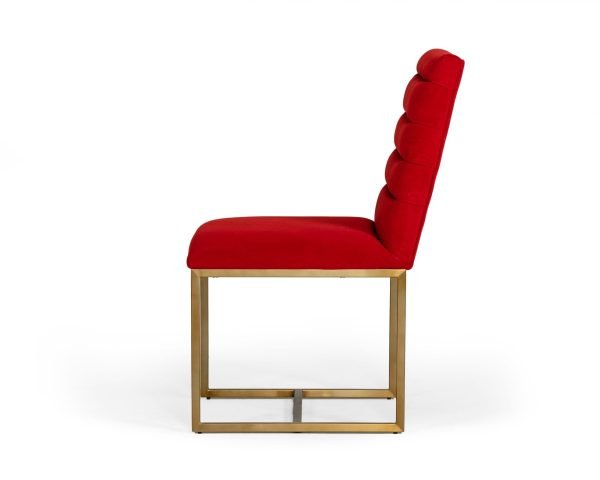 Modrest Barker - Modern Burnt Orange & Brush Gold Dining Chair (Set of 2) - Image 4
