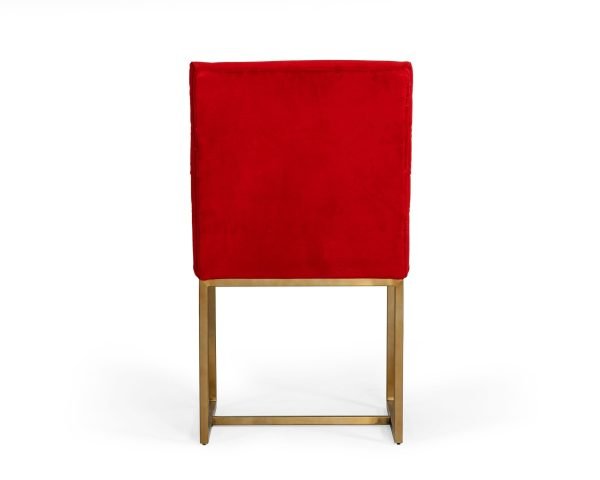 Modrest Barker - Modern Burnt Orange & Brush Gold Dining Chair (Set of 2) - Image 5