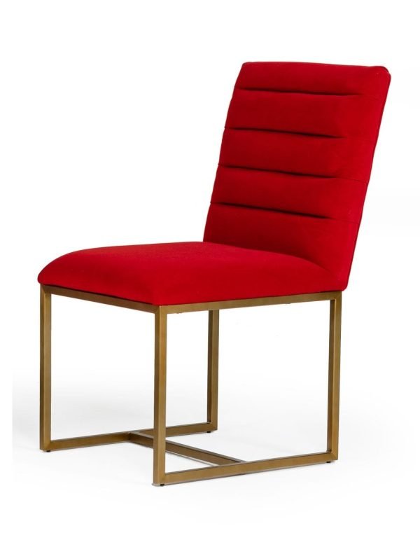 Modrest Barker - Modern Burnt Orange & Brush Gold Dining Chair (Set of 2) - Image 2