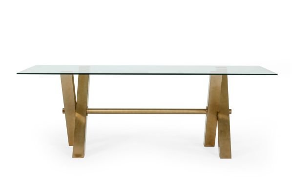 Modrest Dandy - Modern Golden & Glass Dining Table - Image 4