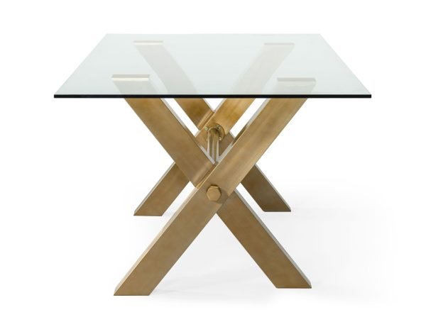 Modrest Dandy - Modern Golden & Glass Dining Table - Image 5