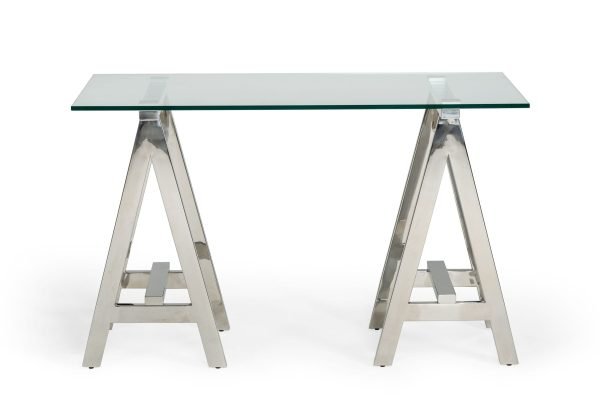 Modrest Ostrow - Modern Glass & Stainless Steel Console Table
