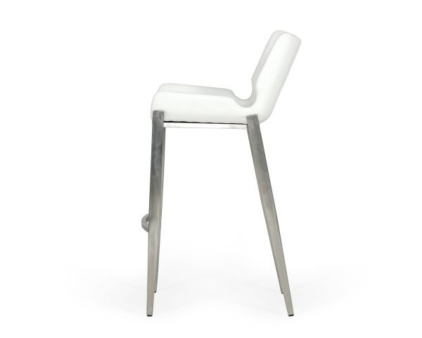 Modrest Dave - Modern White Leatherette Bar Stool (Set of 2) - Image 3