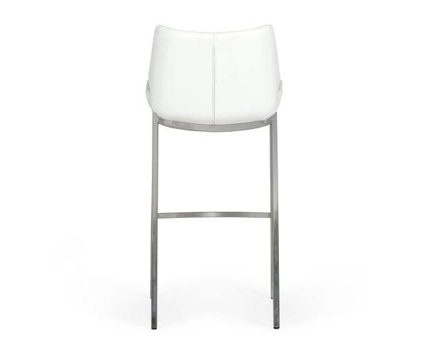 Modrest Dave - Modern White Leatherette Bar Stool (Set of 2) - Image 4