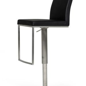 Modrest Folsum - Modern Black & Brushed Stainless Steel Bar Stool