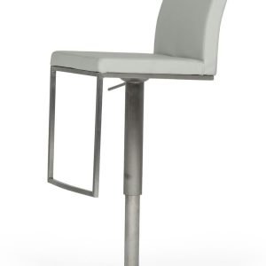 Modrest Folsum - Modern Light Grey & Brushed Stainless Steel Bar Stool