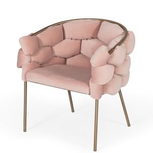 Modrest Debra - Modern Pink Fabric Dining Chair
