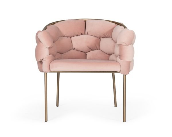 Modrest Debra - Modern Pink Fabric Dining Chair - Image 5