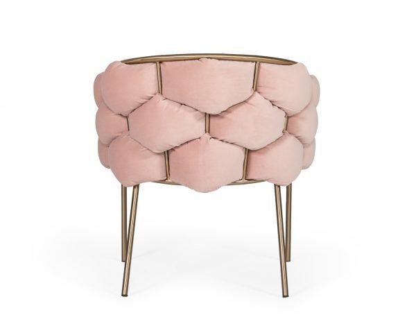 Modrest Debra - Modern Pink Fabric Dining Chair - Image 3