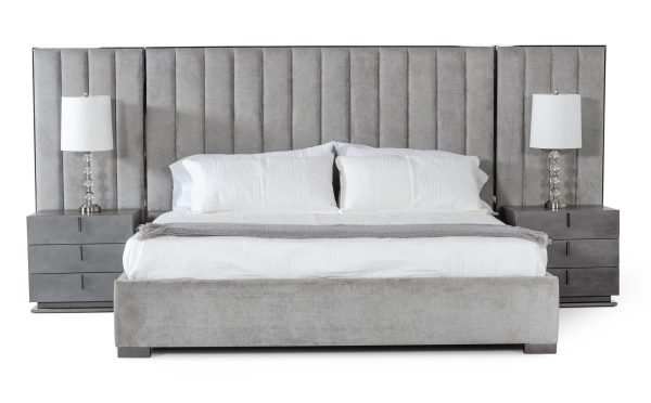 Modrest Buckley - Grey & Black Stainless Steel Bedroom Set - Image 3