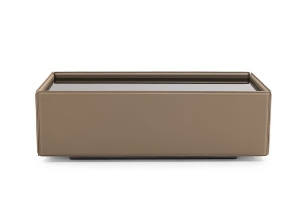 Modrest Vargas - Modern Beige Leatherette Coffee Table - Image 2