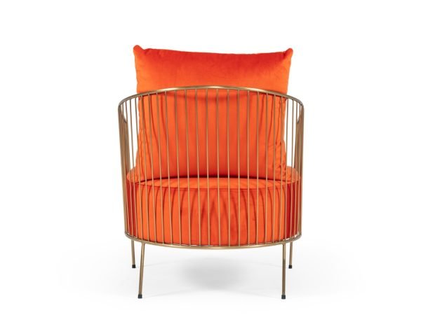 Modrest Loveland - Glam Orange Velvet Accent Chair - Image 4