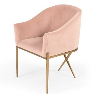 Modrest Mancos - Modern Pink Velvet Accent Chair