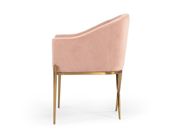 Modrest Mancos - Modern Pink Velvet Accent Chair - Image 3