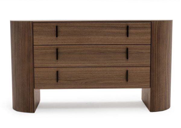 Modrest Chelton - Contemporary White Ceramic & Walnut Dresser - Image 3