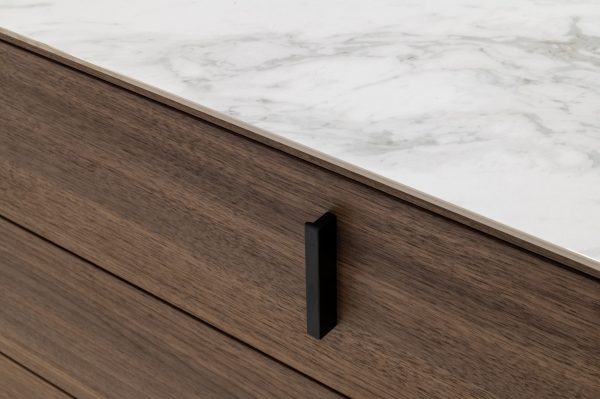 Modrest Chelton - Contemporary White Ceramic & Walnut Dresser - Image 5