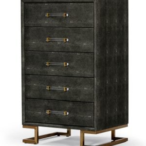 Modrest Howard - Modern Shagreen Grey Leatherette & Gold Chest