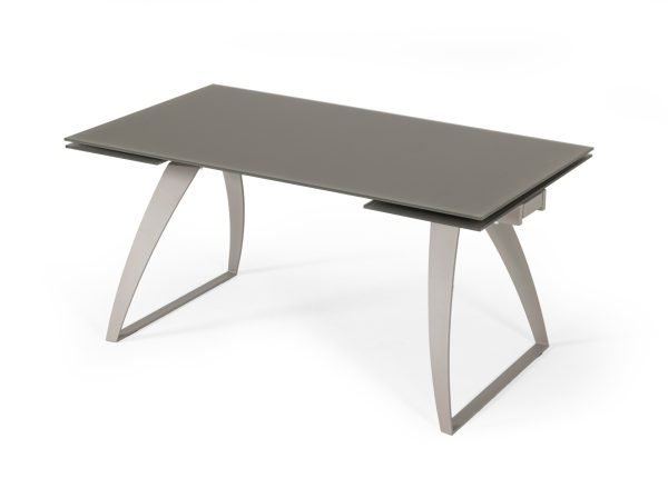 Modrest Pittson - Modern Extendable Grey Glass Dining Table - Image 4